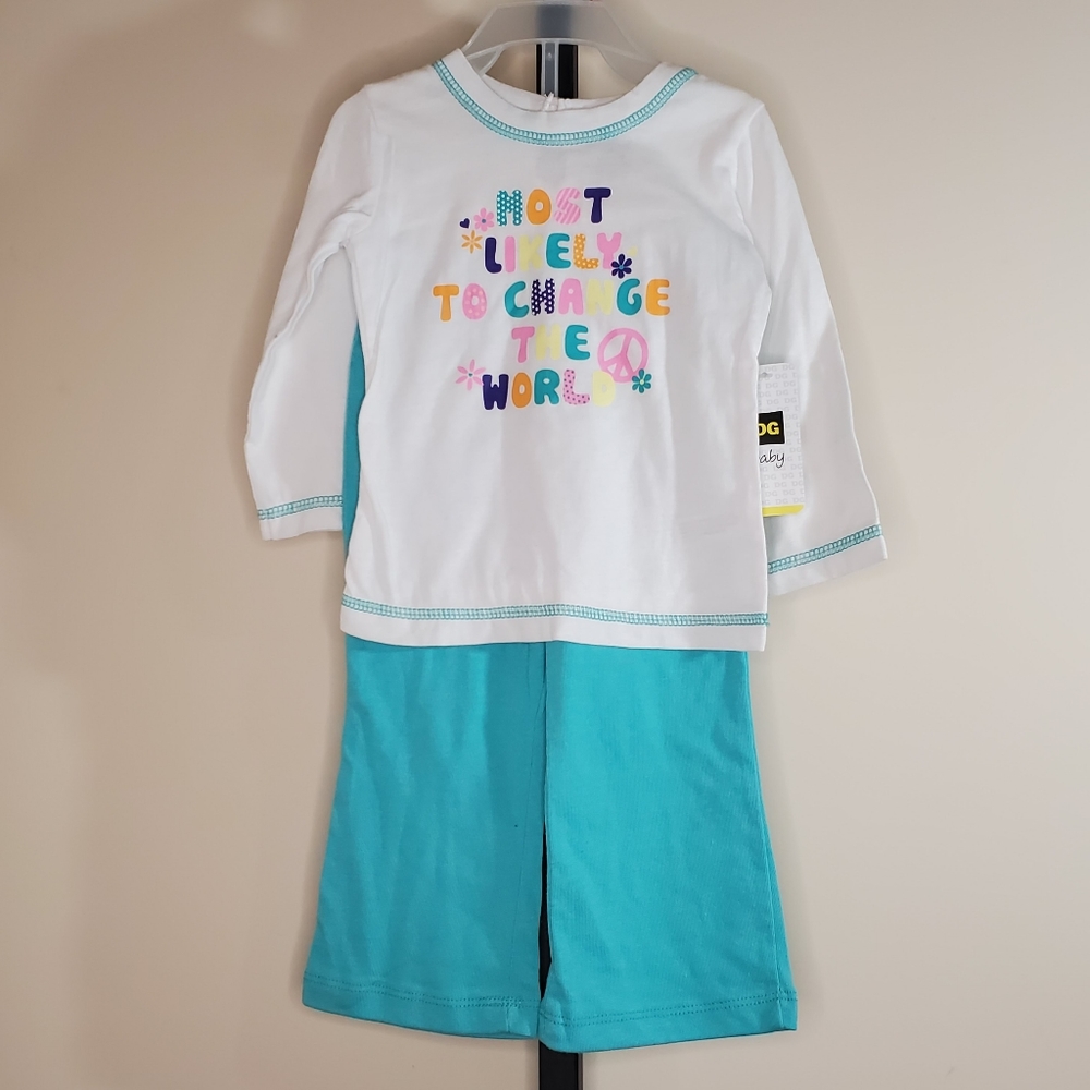 DG Baby "Most Likely to Change the World" 2 Piece Set 12 Months